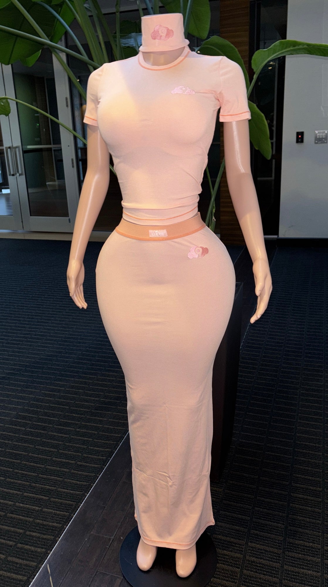 Peach 3 Piece Skirt Set
