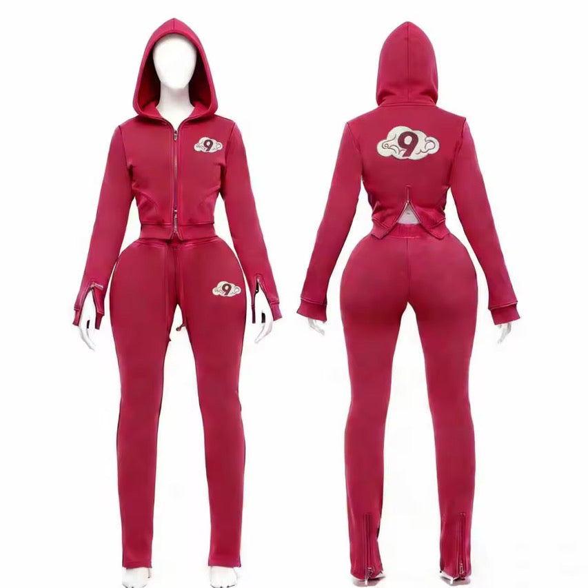 BURGUNDY CLOUD9 ZIPPER SET