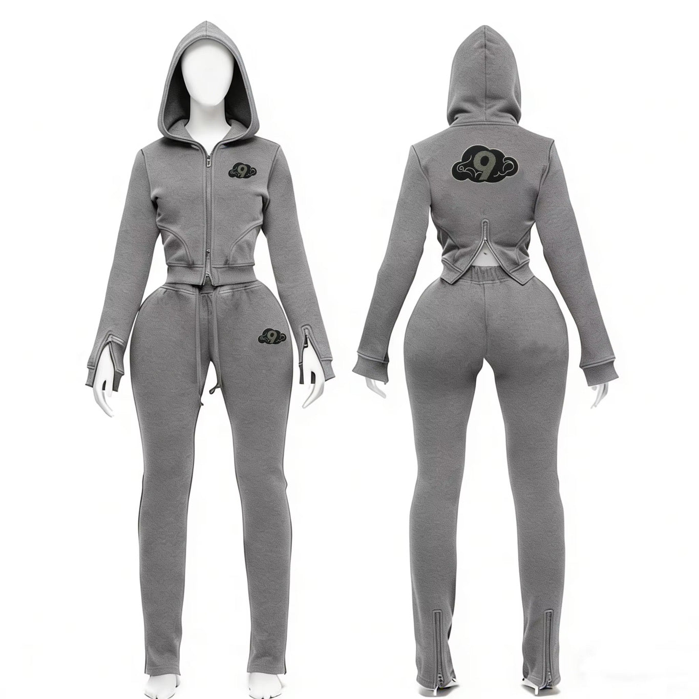 GREY CLOUD9 ZIPPER SET