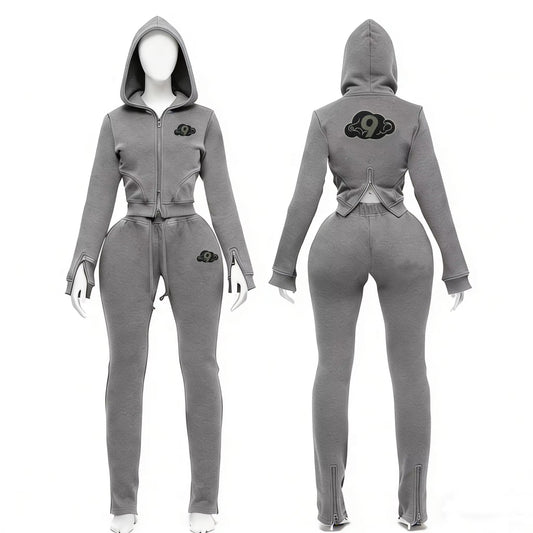 GREY CLOUD9 ZIPPER SET